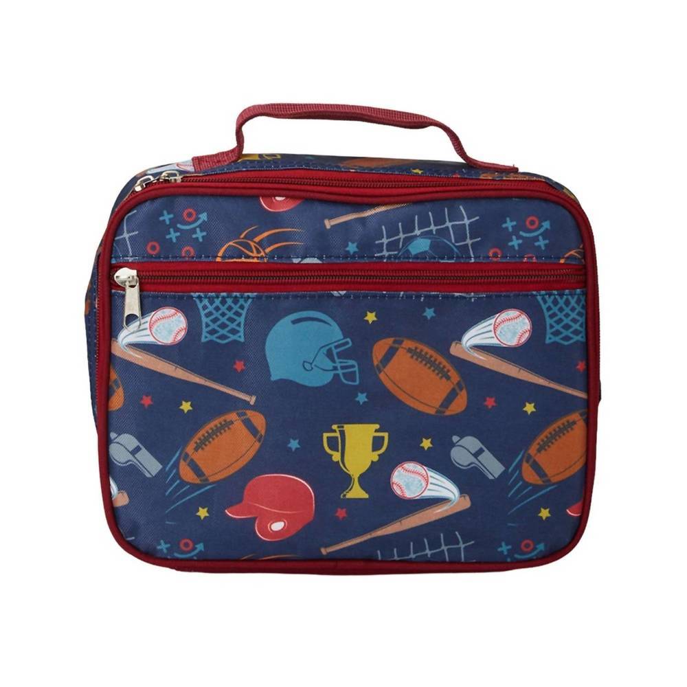 NEW JANE MARIE kid's sports star lunch box in navy/red